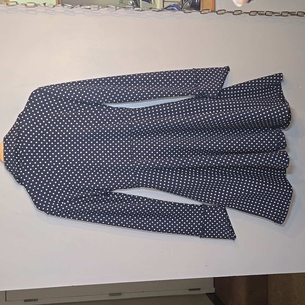 Effie's Heart Navy Polka Dot Trench with Red Lining - Picture 7 of 11